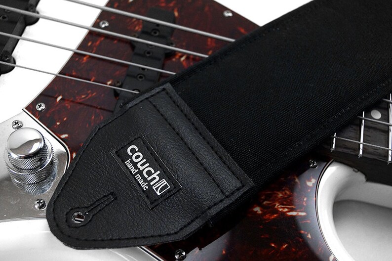 Extra Wide Padded Guitar Strap in All Black 3 Inch Wide Bass Etsy