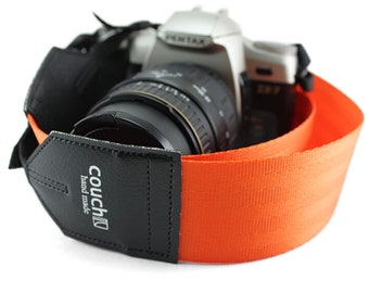 Industrial Orange Seatbelt Camera Strap - Tangerine Dream