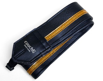 60s Gold Sparkle Racing Stripe Camera Strap - Gold and Black Camera Strap