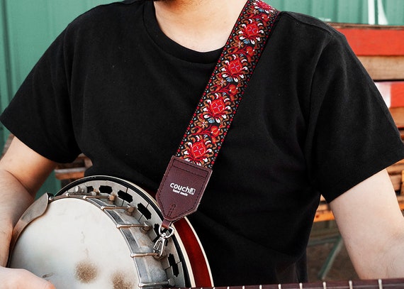 Buckskin Hendrix Banjo Strap Bohemian Hand Made Vegan Banjo Straps