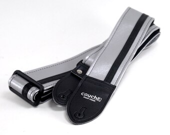 Silver and Black Racer-X Guitar Strap