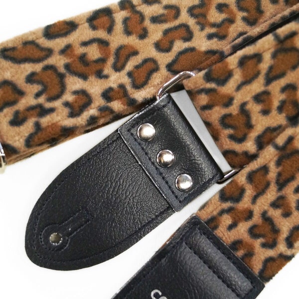 Cheetah Guitar Strap, Made In USA, Vegan, Built To Rock