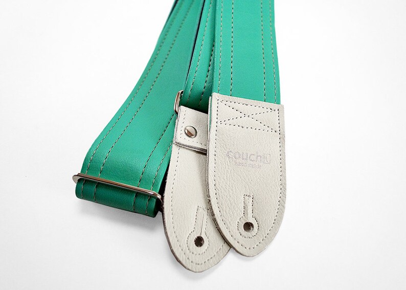 Mint & Linen Vintage Guitar Strap Seafoam Green Aqua Blue Etsy