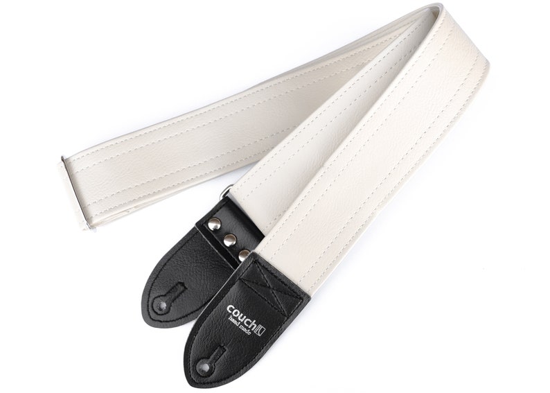 None More White Guitar Strap Vegan Friendly Heavy Duty Built To Rock image 1