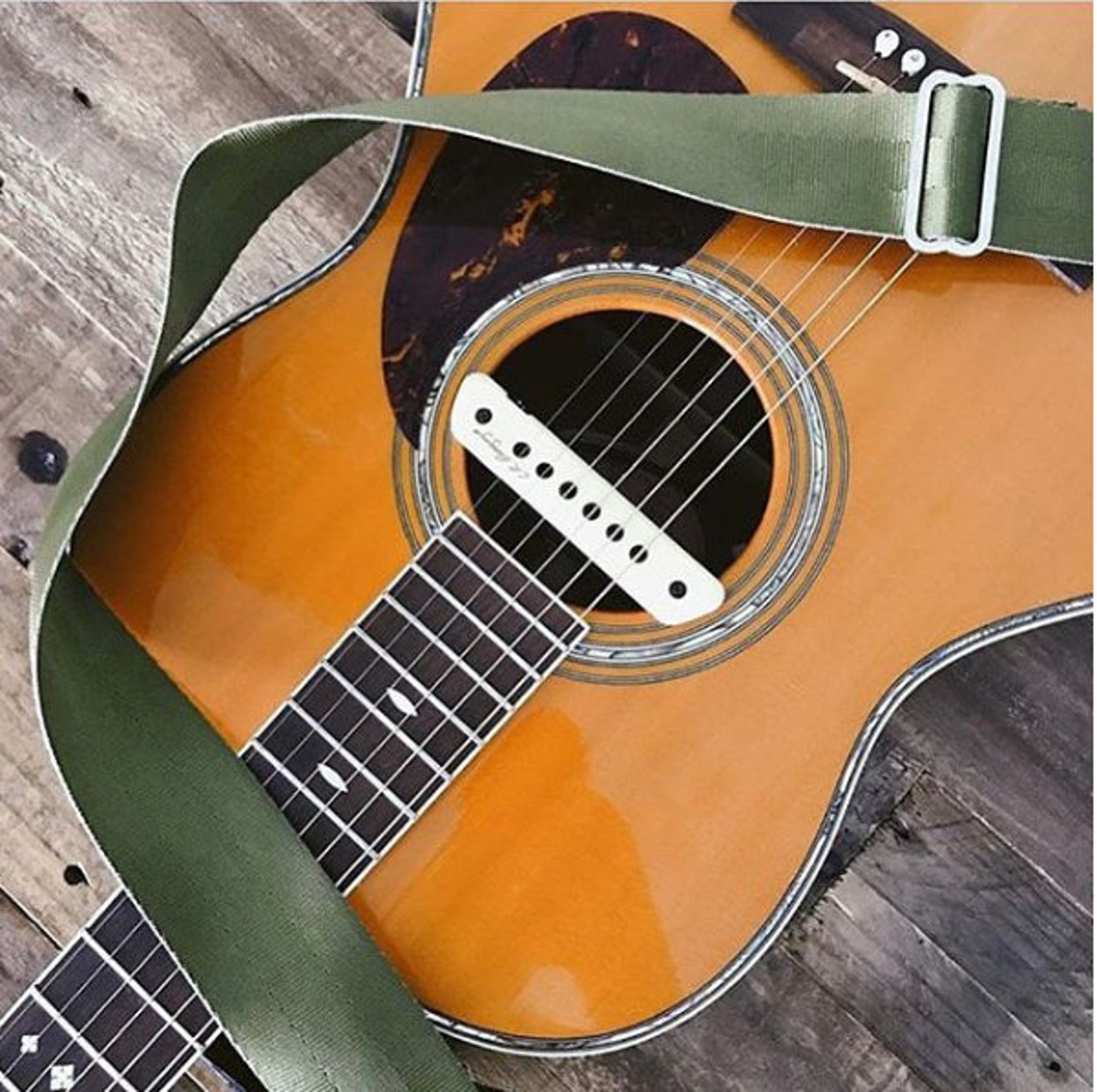 Army Green Recycled Seat Belt Guitar Strap Vegan Eco Etsy