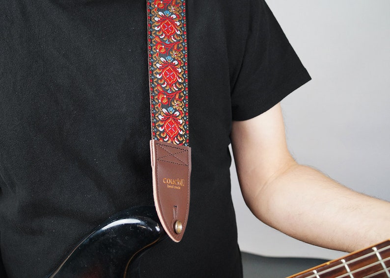 Buckskin Hendricks Hippie Guitar Strap Vegan, Made In USA, Recycled Seatbelt Highest Quality Strap image 4