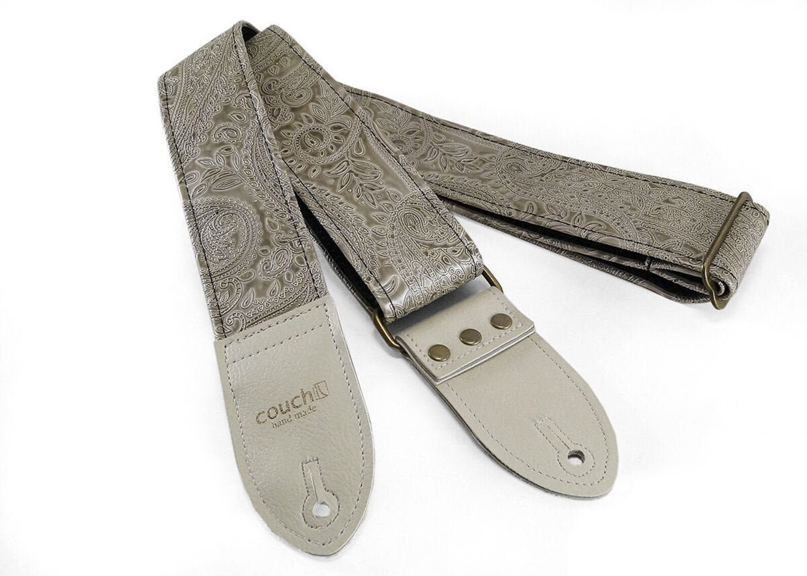 Ivory Paisley Guitar Strap Made in USA of Off White Vegan Etsy