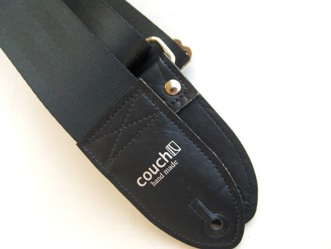 Black Recycled Seat Belt Guitar Strap Vegan Eco Friendly Guitar Strap