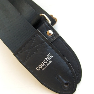 Black Recycled Seat Belt Guitar Strap - Vegan Eco Friendly Guitar Strap