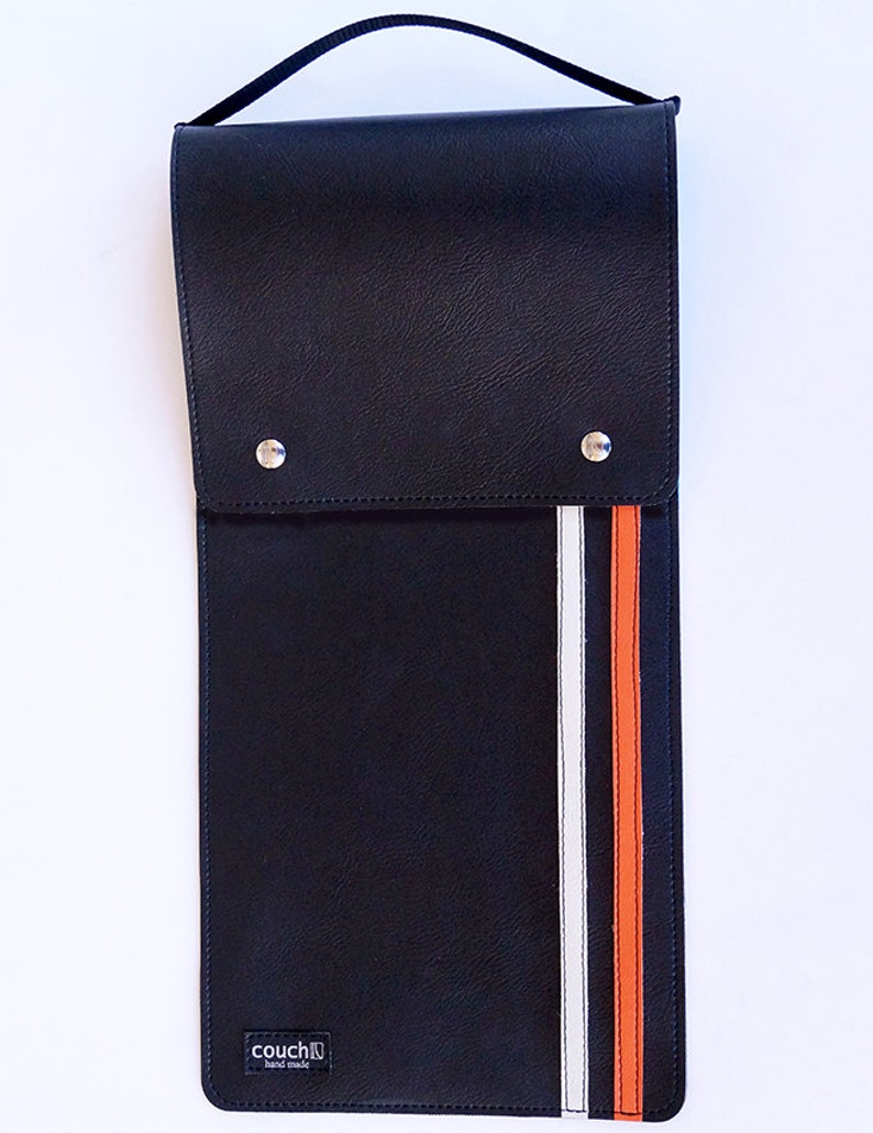 Racing Stripe Drumstick Bag Classic Look Sharp Handmade Vegan Radness image 1