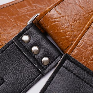 Buckskin 70s Vintage Vinyl Guitar Strap - Light Brown Vegan Leather Guitar Straps Hand Made In America