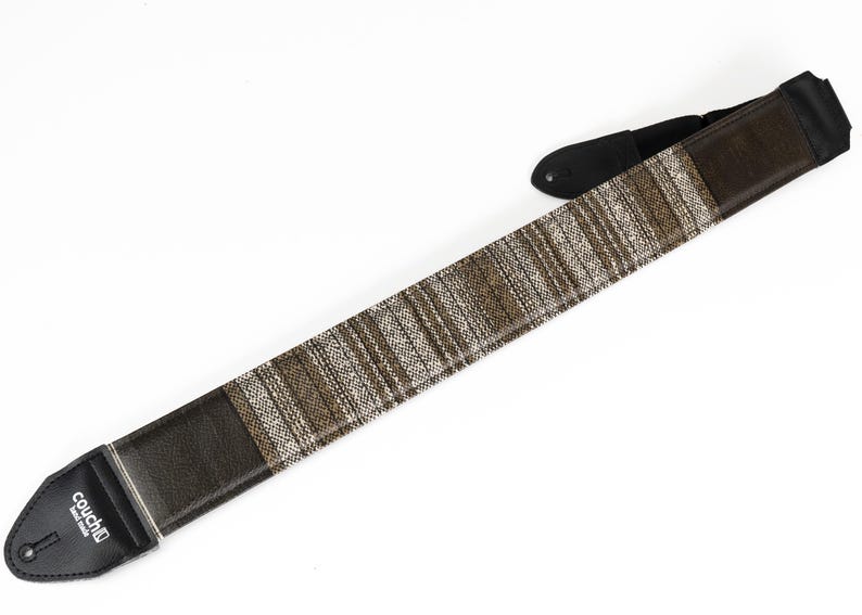 Correa acolchada extra ancha para guitarra y bajo de 3 pulgadas, color marrón y blanco, 1977 imagen 3