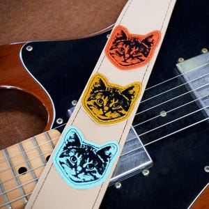 Cat Guitar Strap - Multi Color Cats - Vegan - Mr. Whiskers
