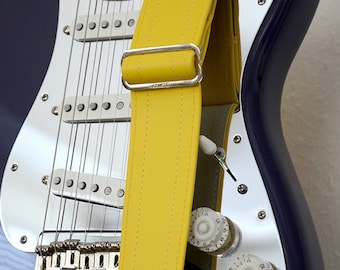 Runway Yellow Luggage Guitar Strap - Vegan