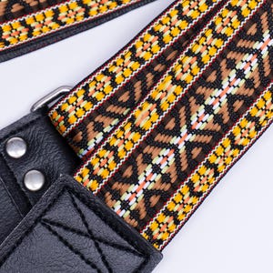 70&#39;s Dylan Sunburst Hippie Weave Boho Guitar Strap