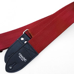 Brick Red Recycled Seatbelt Guitar Strap Viva Magenta image 1