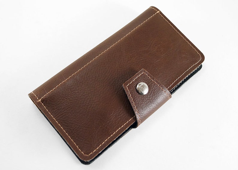Classic Brown Womens Simple Vegan Wallet With Zipper Coin - Etsy