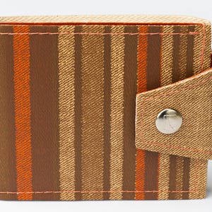 Upcycled Vegan Billfold Wallet - 1978 Chrysler Fabric, Slim Minimalist