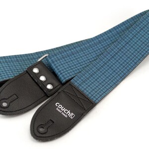 Pontiac GTO Trunk Mat Guitar Strap, Blue Houndstooth Plaid Pattern, Vintage, Made in USA image 8