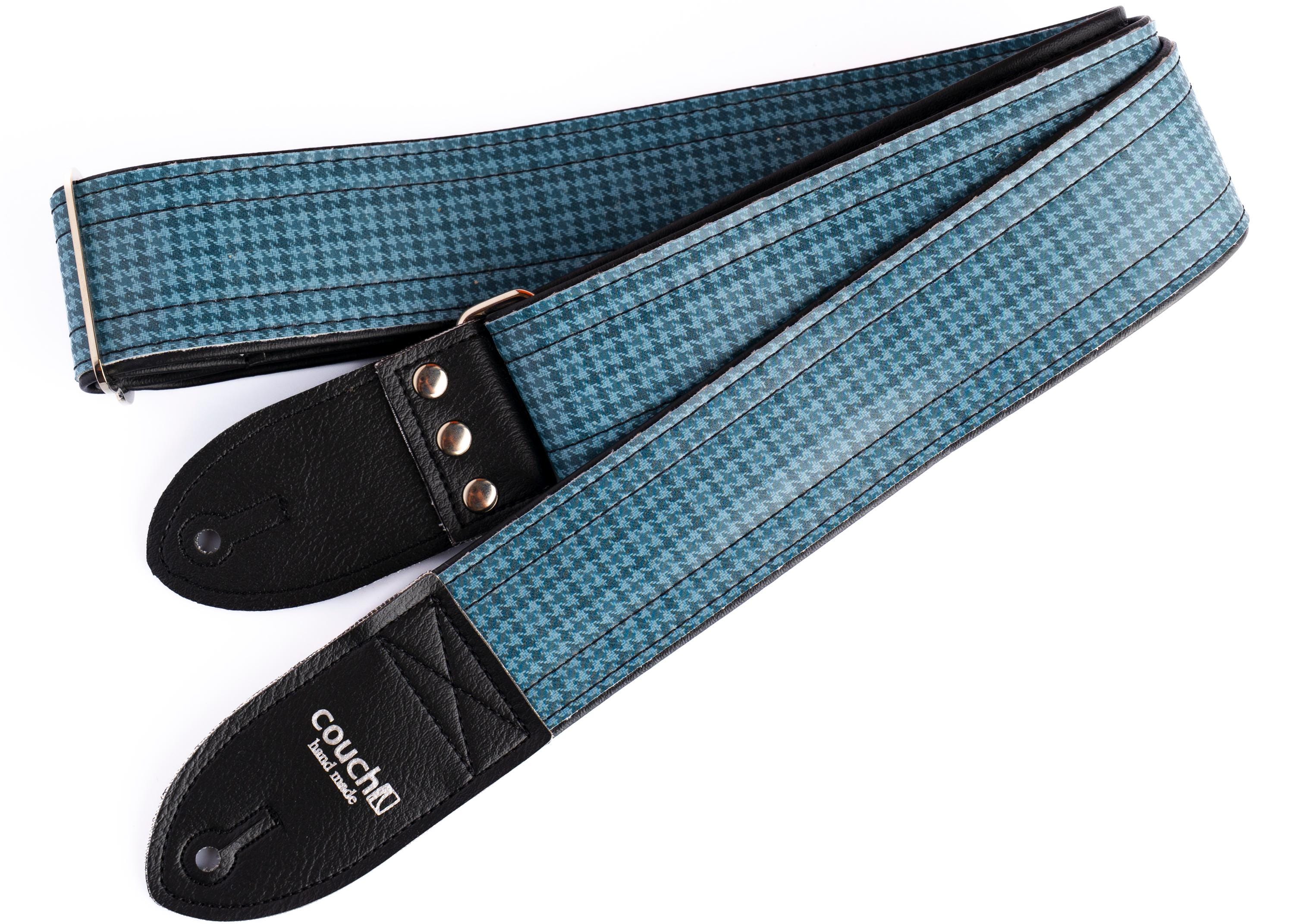 Pontiac Gto Trunk Mat Guitar Strap, Blue Houndstooth Plaid Pattern,…