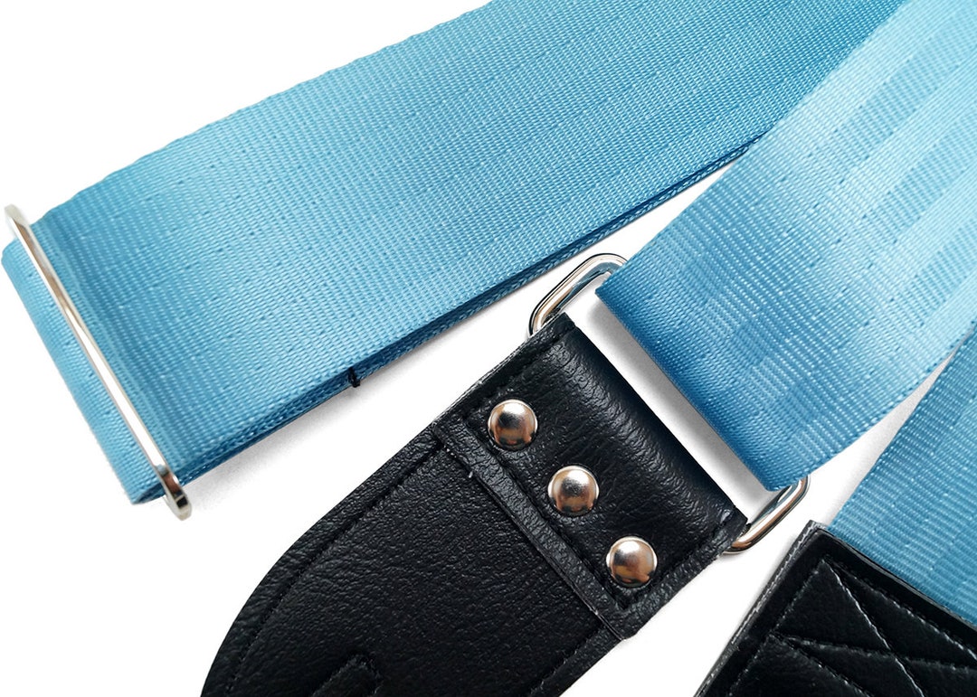 BEAMS / 別注 YOSEMITE UTILITY STRAP BLUE Taylor Blue Denim Strap, Navy Leather Edges, 2.5