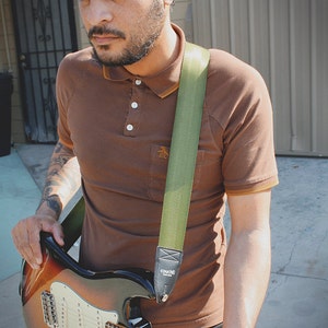 Recycled Seat Belt Guitar Strap Vegan Eco Friendly Guitar Strap 8 colors to choose from image 3