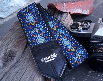 Hendricks Electric Blue Hippie Weave Camera Strap
