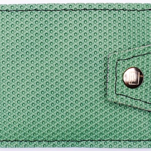 1978 Chevy Camaro Wallet- Vintage Sage Green Vegan Leather Vinyl, Made In USA Mens Billfold Upcycled Repurposed Hand Made Built To Rock