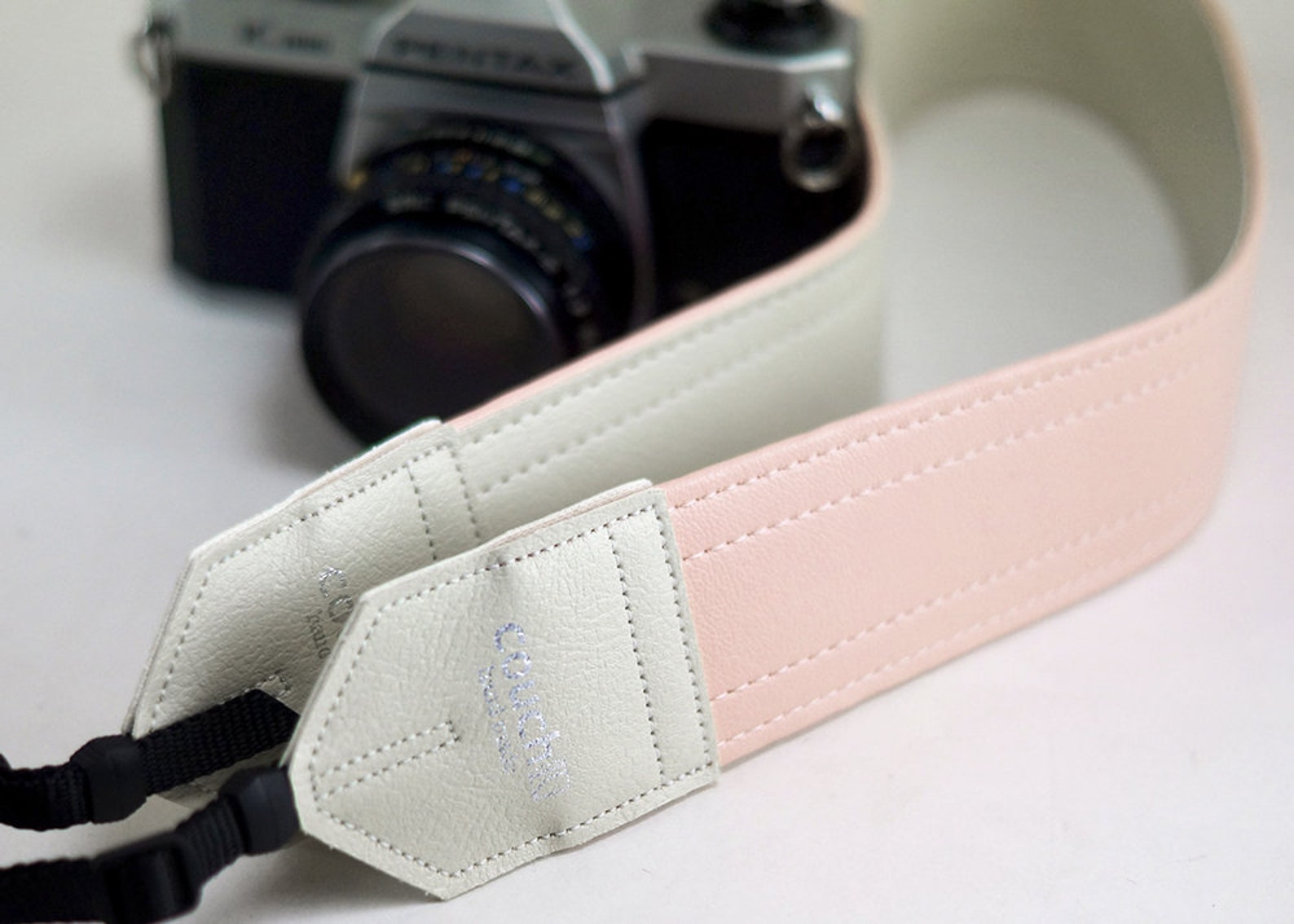 Pastel Pink Camera Strap With White Ends Dusty Pink Vegan Etsy