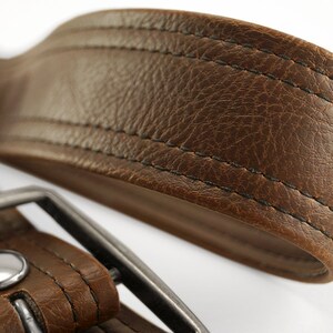 Brown Vegan Belt, Double Stitch, Classic Aged Vintage Look, Vegan Leather image 2