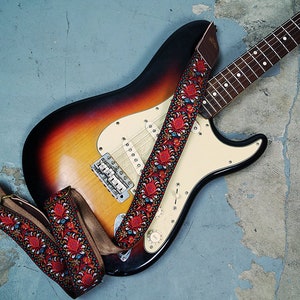 Buckskin Hendricks Hippie Guitar Strap Vegan, Made In USA, Recycled Seatbelt Highest Quality Strap image 3