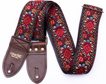 Buckskin Hendricks Hippie Guitar Strap- Vegan, Made In USA, Recycled Seatbelt Highest Quality Strap