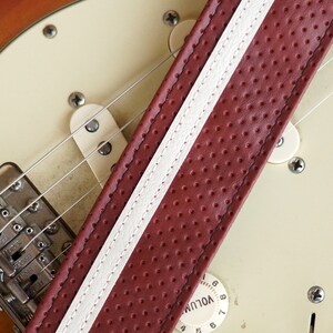 Potter's Clay Vintage Racing Stripe Guitar Strap Made of Vintage El Camino 70s Car Vinyl image 4