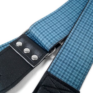 Pontiac GTO Trunk Mat Guitar Strap, Blue Houndstooth Plaid Pattern, Vintage, Made in USA image 9