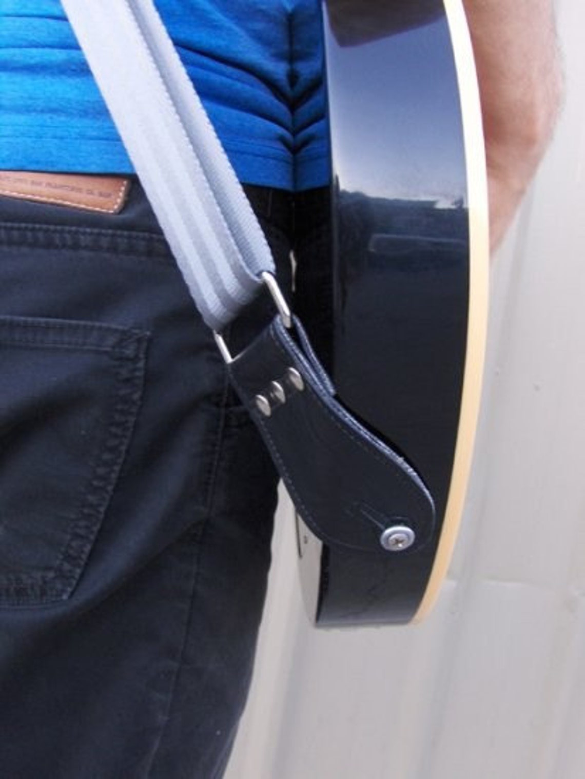 Industrial Silver Recycled Seat Belt Guitar Strap Vegan Eco Etsy