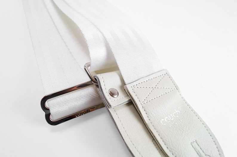 Pure White Recycled Seatbelt Guitar Strap | Etsy