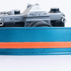Jet Age Blue and Orange Racer Stripe Camera Strap