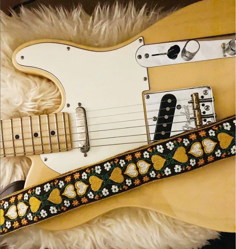 Hendrix Banjo Strap With Aged Bronze Hardware Boho Hippie Banjo Straps With  Vegan Leather Ends 
