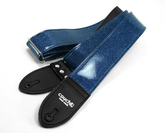 Blue Sparkle Metal Flake Vintage Style Guitar Strap, 60s