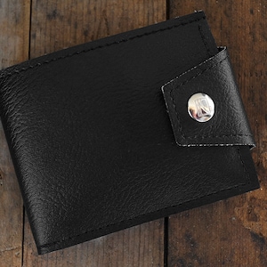 All Black Vegan Wallet - Cruelty Free Hand Made in US et A of Vegan Leather