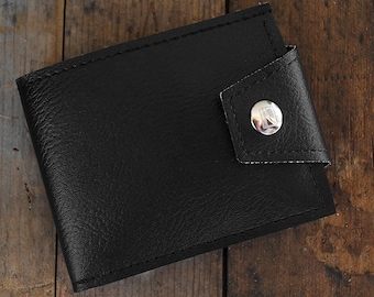 All Black Vegan Wallet- Cruelty Free Hand Made in US and A of Vegan Leather