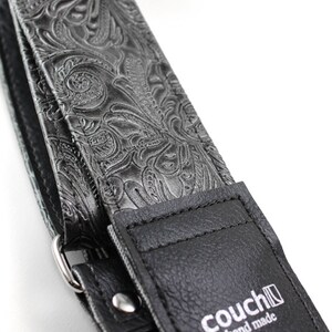 Western Guitar Strap, Black Graphite Color, Vegan Hand Made in California Yeah image 6