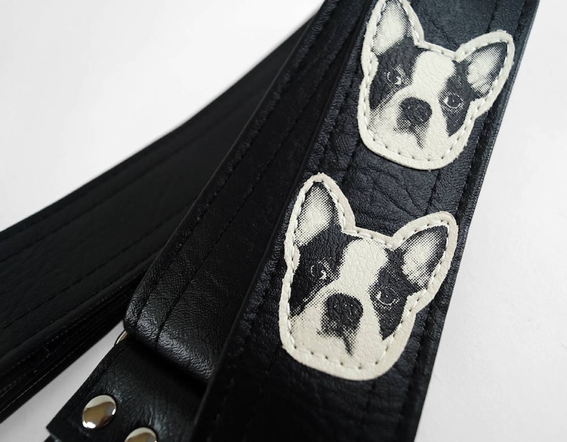 Dog Guitar Strap Hand Sewn Dogs French Bulldog Boston Etsy