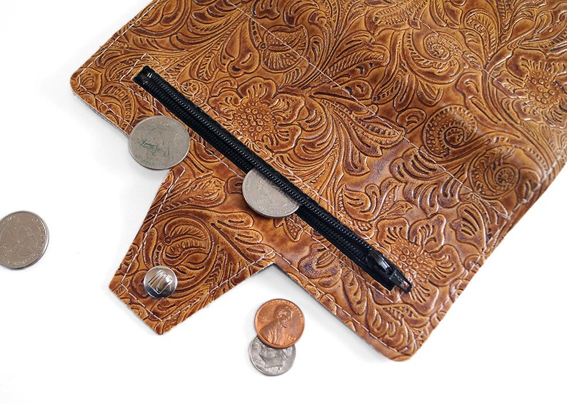 Western Womens Wallet Handmade With Zipper Pouch Holds Cards Etsy