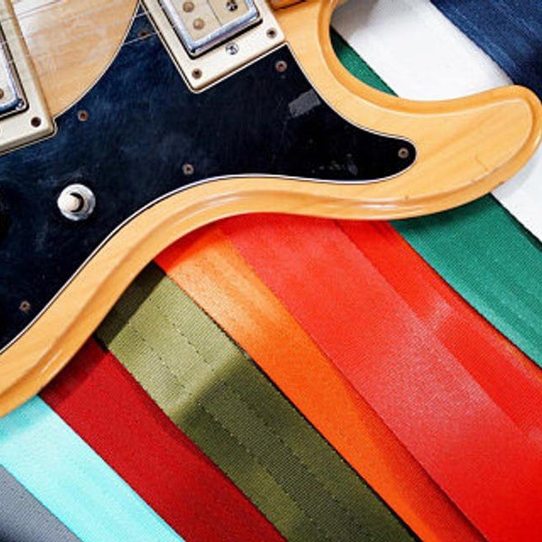 Recycled Seat Belt Guitar Strap – Vegan, Eco-Friendly, USA Made