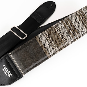 Correa acolchada extra ancha para guitarra y bajo de 3 pulgadas, color marrón y blanco, 1977 imagen 2