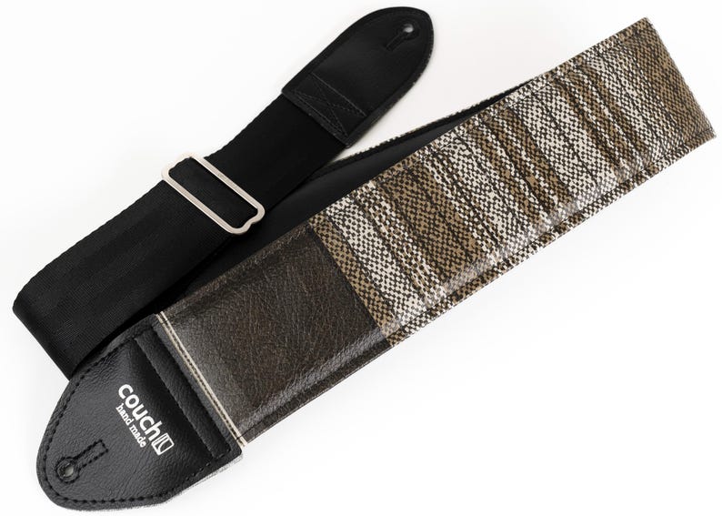 Correa acolchada extra ancha para guitarra y bajo de 3 pulgadas, color marrón y blanco, 1977 imagen 2