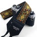 Boho Camera Strap- Psychedelic Sunset Hendricks Hippie Weave, Jacquard Woven Orange And Yellow
