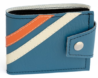 Jet Age Racing Stripe Billfold Wallet – Handmade Vegan Leather