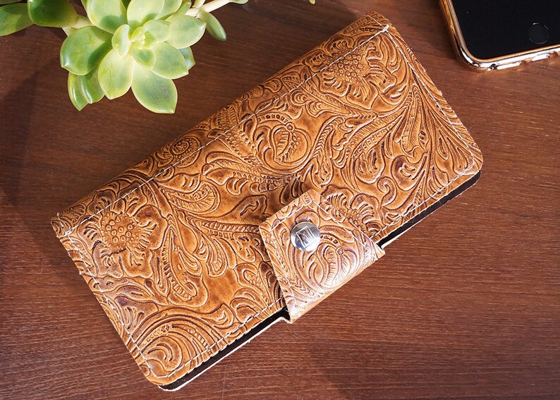 Western Womens Wallet Handmade With Zipper Pouch Holds Cards Etsy